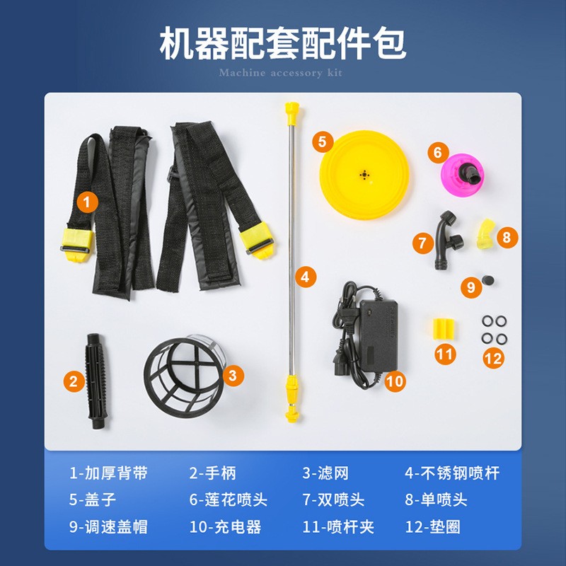 背负式电动喷雾器批发16/20L农药喷雾机智能充电款农用打药机厂家图2