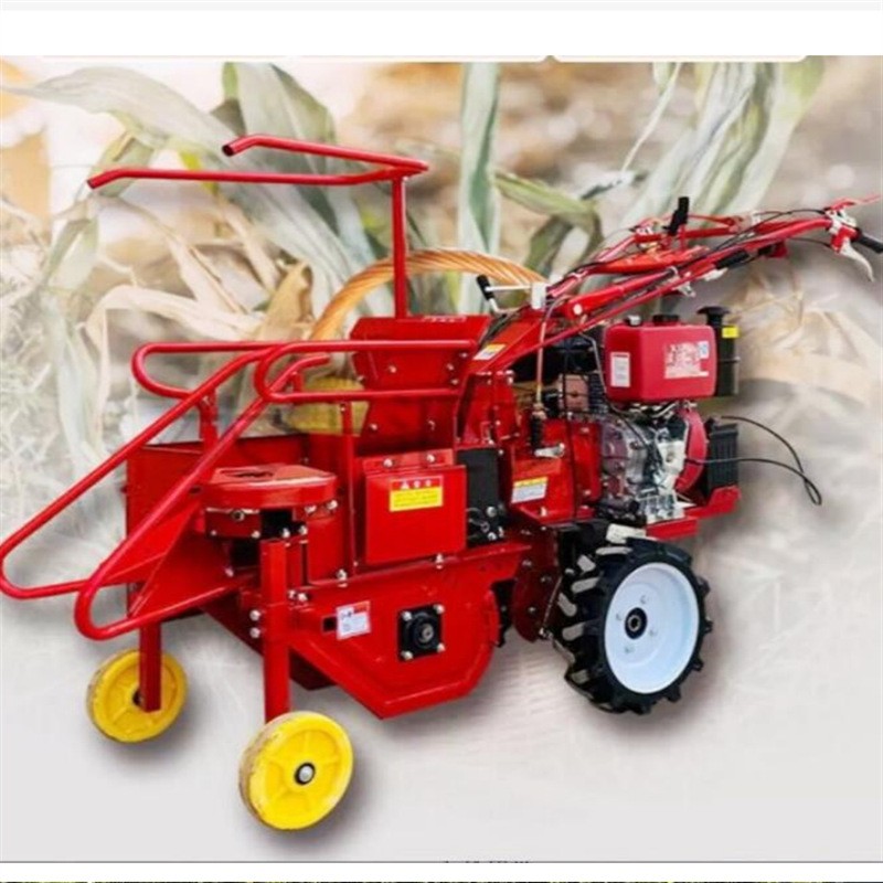 直连款小型山地丘陵收棒子机 手扶前置玉米收获机 单行苞米收割机图2