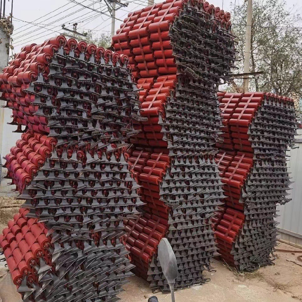 煤矿井下三连托辊 三连串矿用托辊 趴勾托辊 U型卡口三联托辊图2