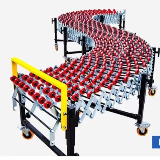 卸货设备可伸缩升降转弯装卸车无动力福来轮输送机卸货神器滑梯图5
