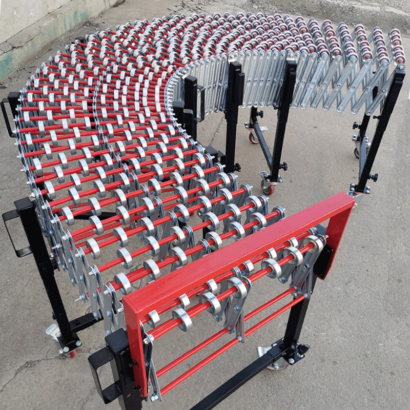 卸货设备可伸缩升降转弯装卸车无动力福来轮输送机卸货神器滑梯图3