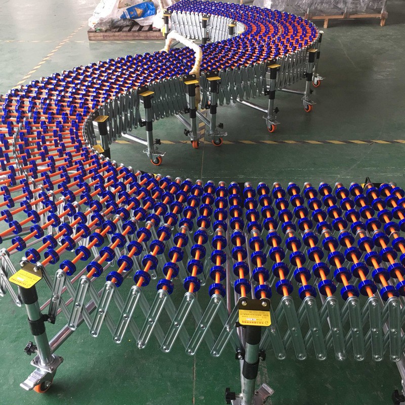 卸货设备可伸缩升降转弯装卸车无动力福来轮输送机卸货神器滑梯图2