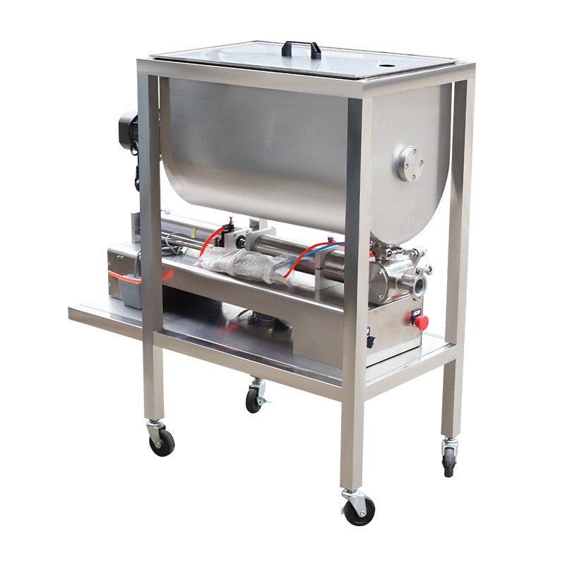 不锈钢蒜蓉辣椒卧式搅拌机食品酱料混合机韭菜液体膏体拌料机罐装图4