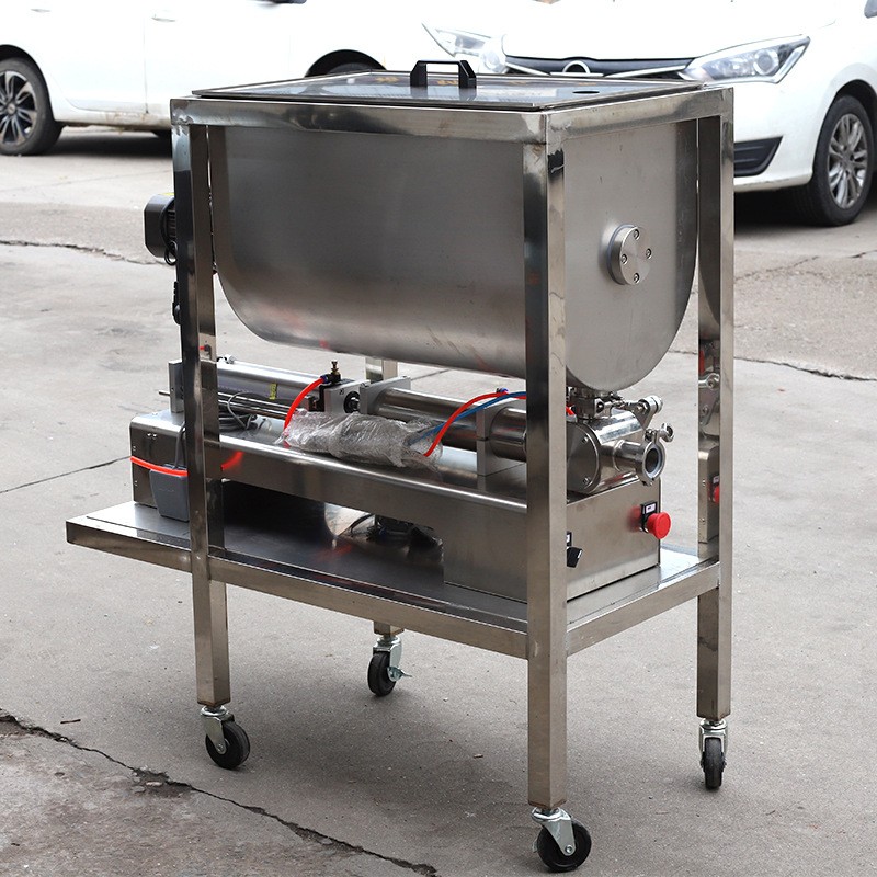 不锈钢蒜蓉辣椒卧式搅拌机食品酱料混合机韭菜液体膏体拌料机罐装图3