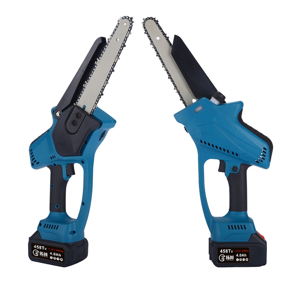 电链锯小型无刷高速8寸家用手持修枝锯充电式伐木锂电锯跨境直供图5