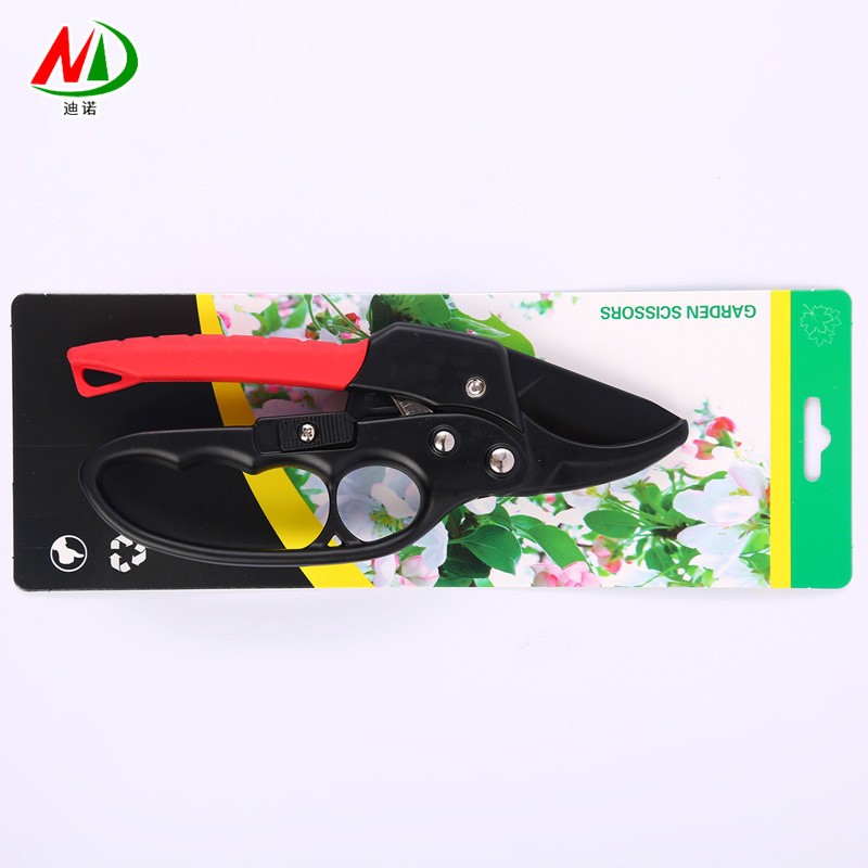 迪诺厂家批发红黑分段棘轮式果树修枝剪园林园艺盆栽省力果枝剪刀图4