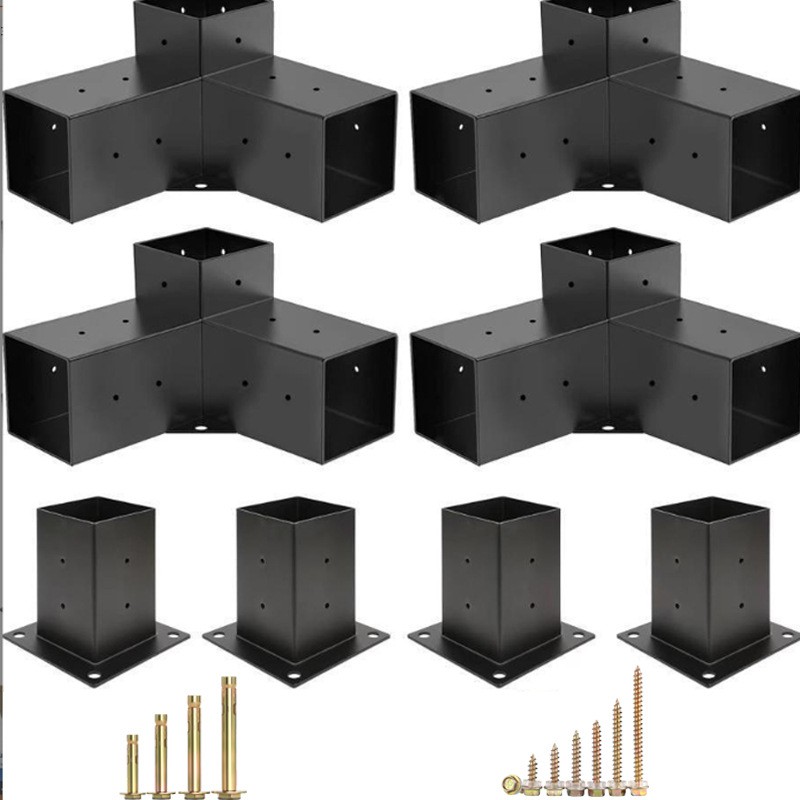 厂家批发底座连接三通凉亭支架连接家具五金配件木桩底座凉棚支架图2