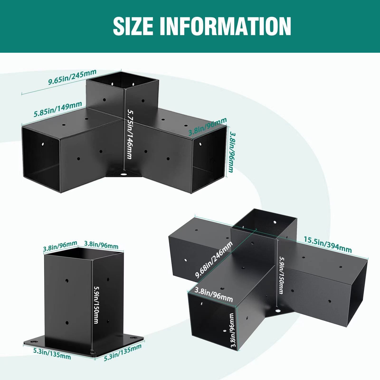 厂家批发底座连接三通凉亭支架连接家具五金配件木桩底座凉棚支架图3