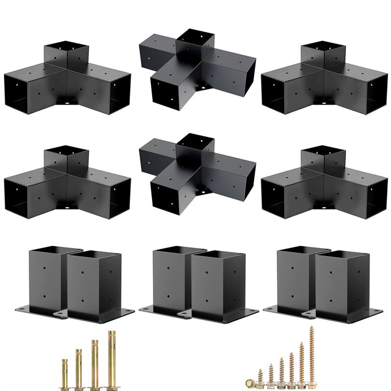 厂家批发底座连接三通凉亭支架连接家具五金配件木桩底座凉棚支架图4