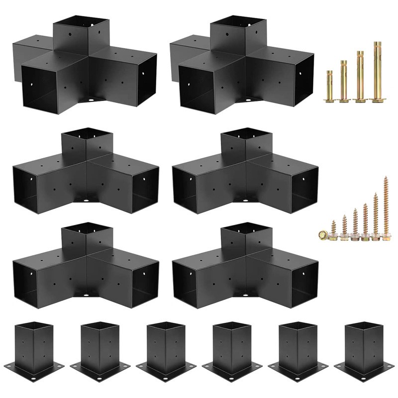 厂家批发底座连接三通凉亭支架连接家具五金配件木桩底座凉棚支架图5