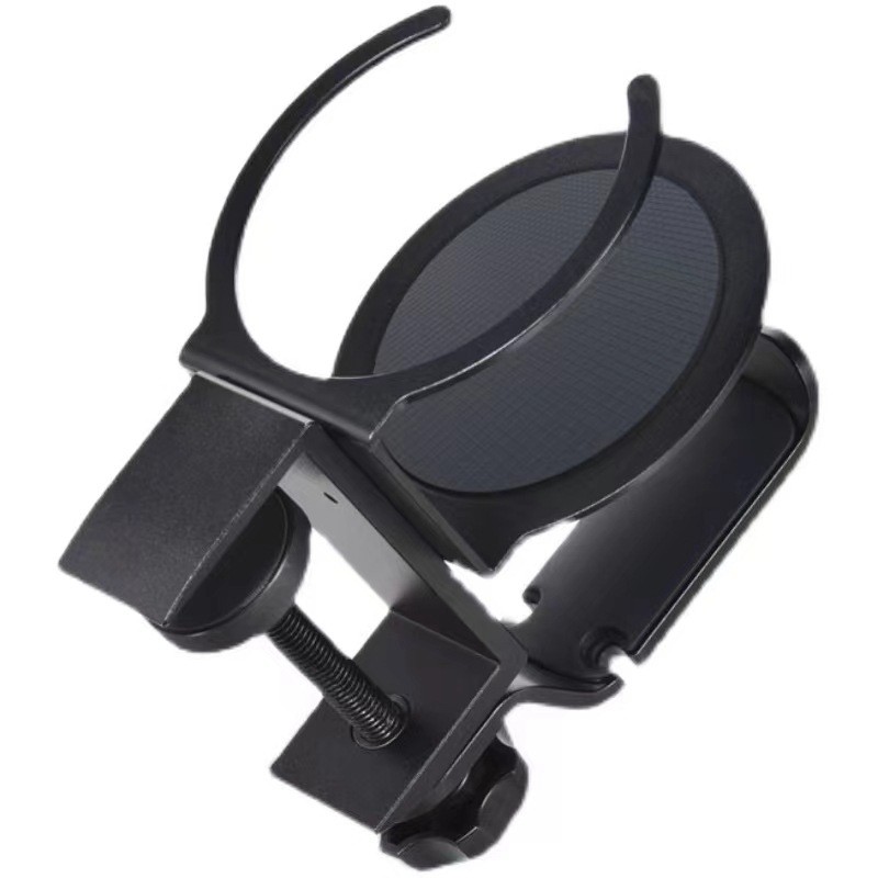 桌边二合一收纳架可旋转金属头戴式耳机支架免打孔铁制壁挂水杯架图4