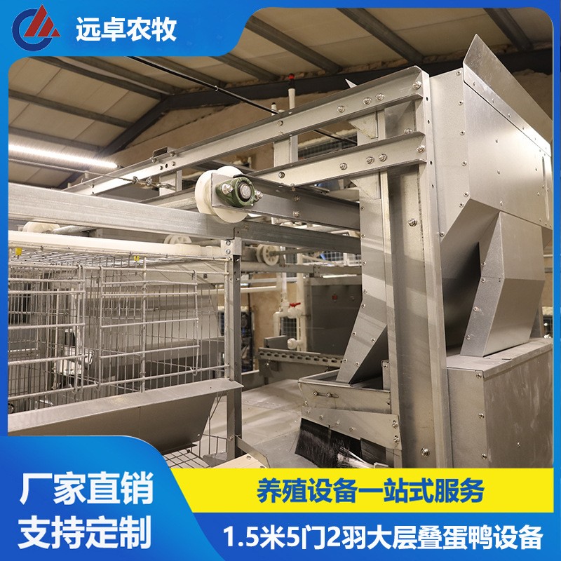 大层叠五列八层笼养鸭设备 江苏泰州四层H型框架式自动化蛋鸭笼养图2