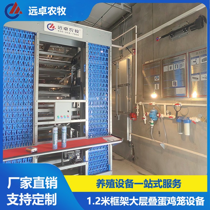 大层叠五列八层笼养鸭设备 江苏泰州四层H型框架式自动化蛋鸭笼养图4