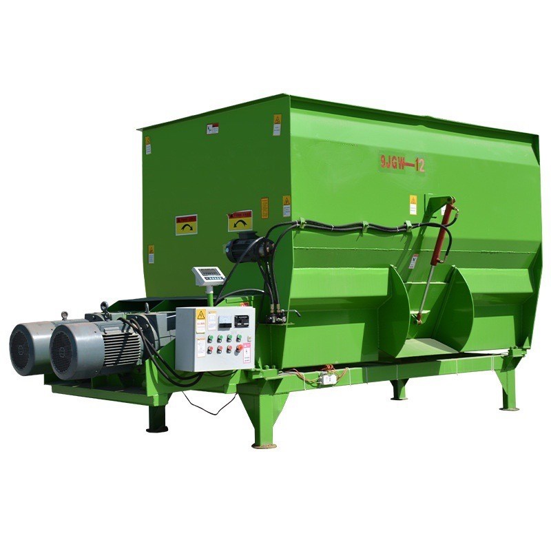 tmr全日粮饲料混合拌料机揉丝铡草粉碎一体机卧式牛羊草料搅拌机图5