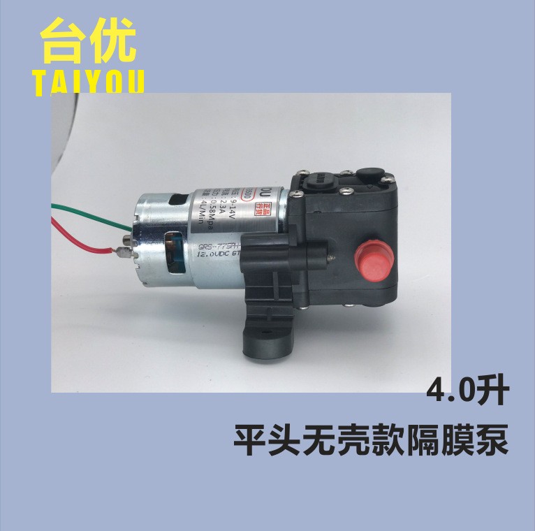 喷雾器水泵台优水泵 平头泵 12V，4L，高压大功率隔膜泵洗车水泵图2