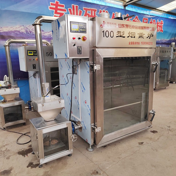 大型熏鸡熏鱼炉 猪肘子熏烤设备 香辣肠烟熏炉 支持定制 聚钰机械图5
