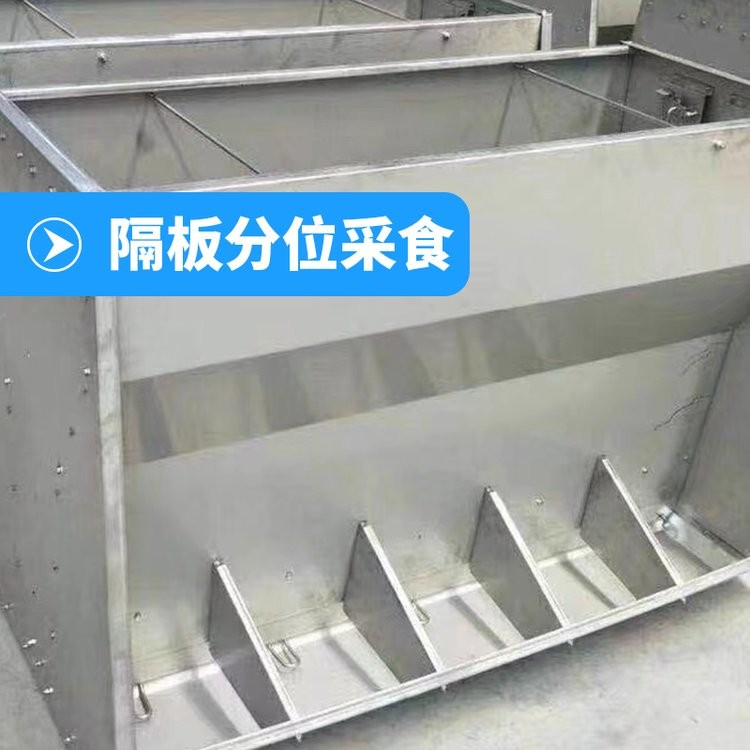 猪用不锈钢料槽 自动猪料保育双面食槽养猪设备 自动拨料分栏图2