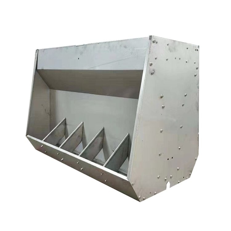 猪用不锈钢料槽 自动猪料保育双面食槽养猪设备 自动拨料分栏图5