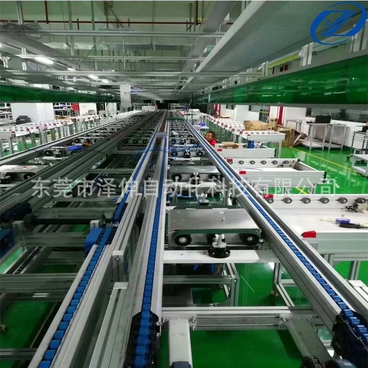 双层倍速链输送线 工装托盘循环回流线 产品定位组装焊接生产线图2