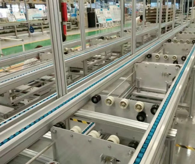 双层倍速链输送线 工装托盘循环回流线 产品定位组装焊接生产线图4