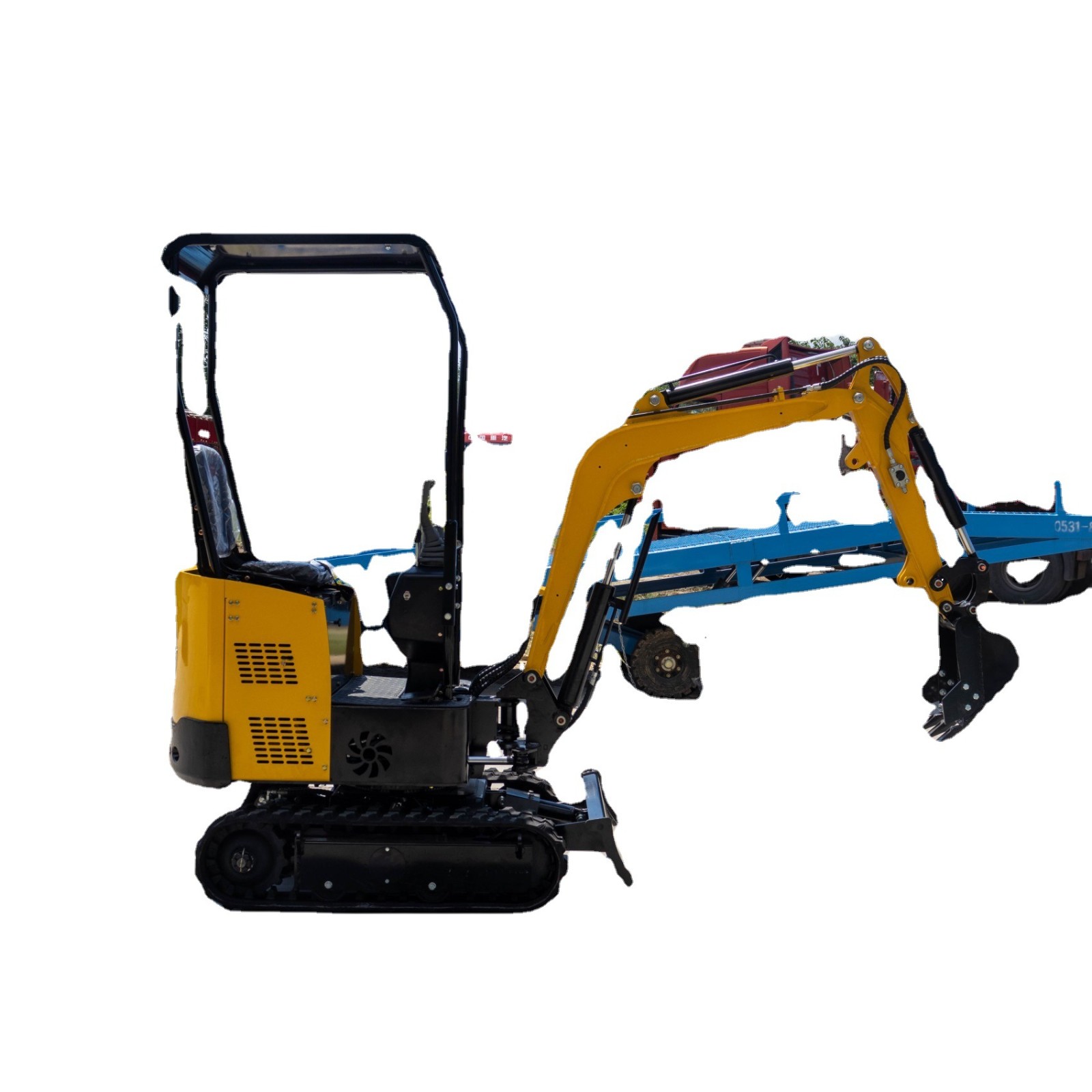 新款10G农用小型挖机 1-2吨挖机果园种植挖坑 出口法国家用小挖图5