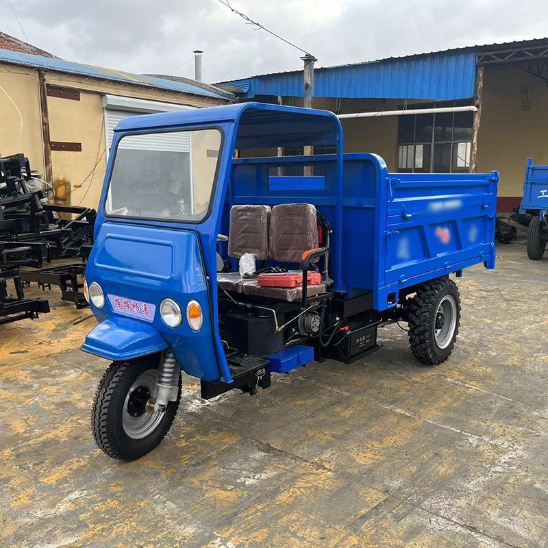 大马力载重柴油三轮车 工程工地建筑拉货载重自卸柴油中置三轮车图3