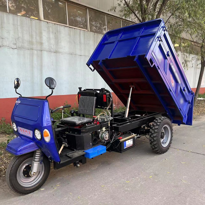 大马力载重柴油三轮车 工程工地建筑拉货载重自卸柴油中置三轮车图2