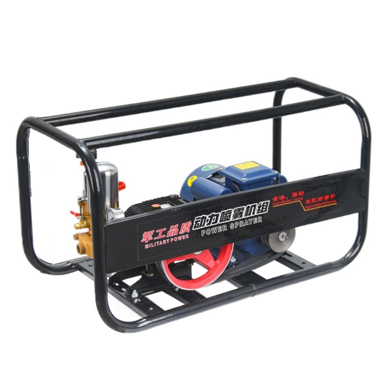 220V果园电动打药机四级铜电机家用皮带式直联式高压泵喷雾机组图3