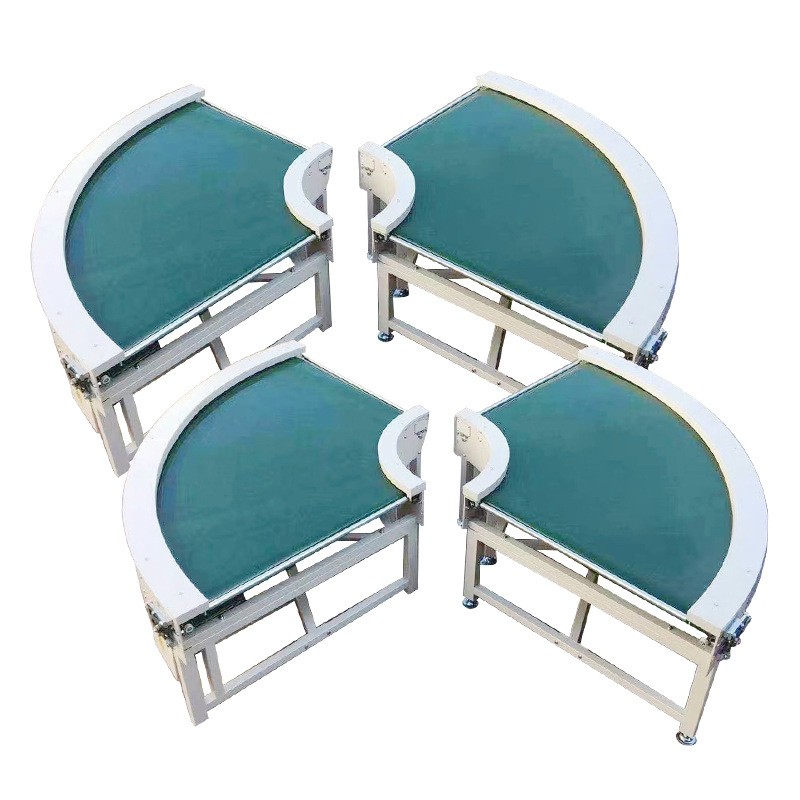 90度180度滚筒转弯输送机定制转角环形小型皮带食品滚筒输送机图5