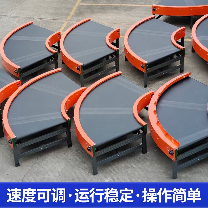 90度180度滚筒转弯输送机定制转角环形小型皮带食品滚筒输送机图2