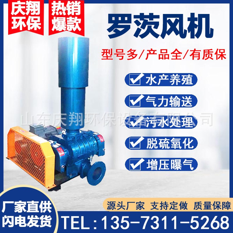 现货供应罗茨风机鼓风机污水处理水产养殖曝气增氧机三叶罗茨风机图2