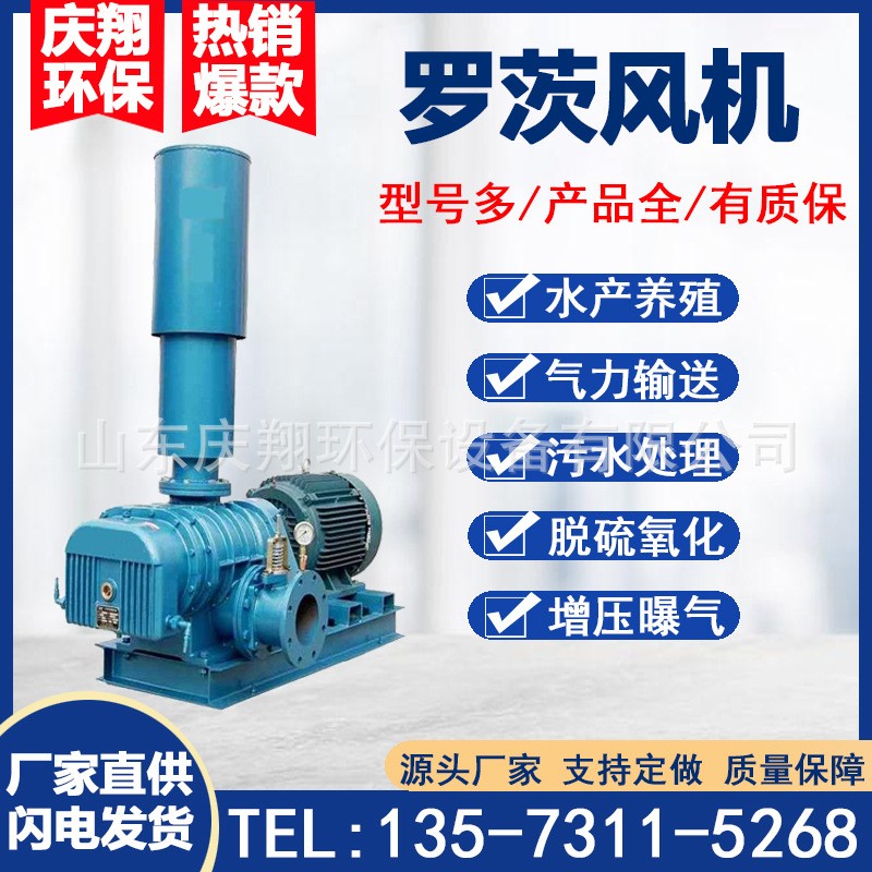 现货供应罗茨风机鼓风机污水处理水产养殖曝气增氧机三叶罗茨风机图4