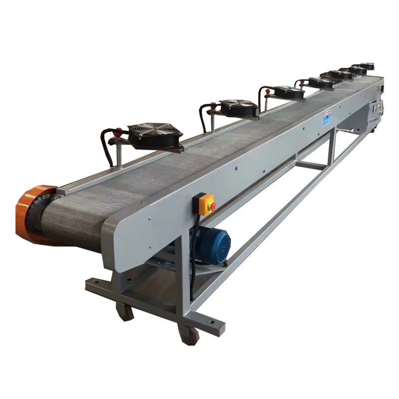 网带输送机不锈钢耐高温 带风机冷却塑料颗粒食品果蔬降温 流水线图2