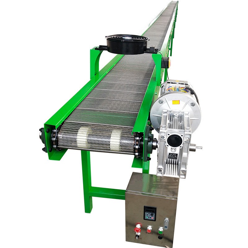 304不锈钢网带输送机耐高温风机冷却豆干摊凉 食品散热降温流水线图2