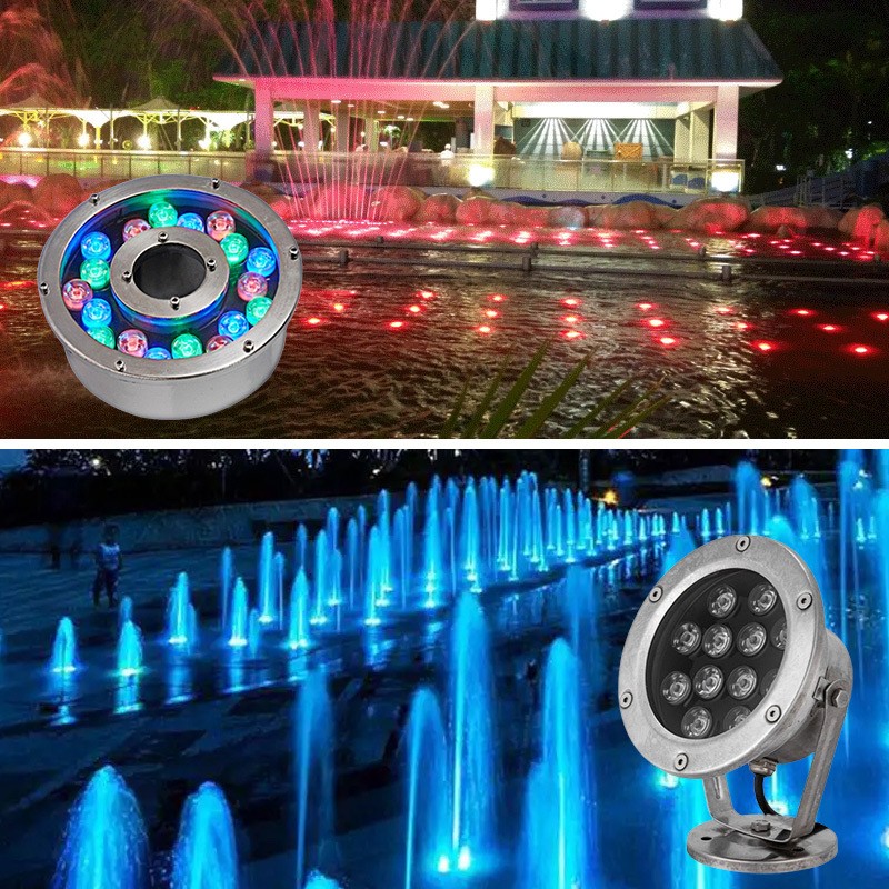 led水底灯射灯户外防水七彩喷泉灯鱼池灯景观灯遥控低压24v水下灯图3