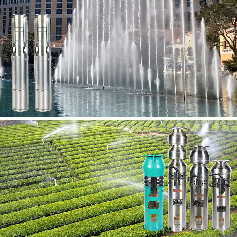 氧气泵 小型家用喷泉泵电动鱼塘不锈钢增氧潜水泵电动弃流装图4