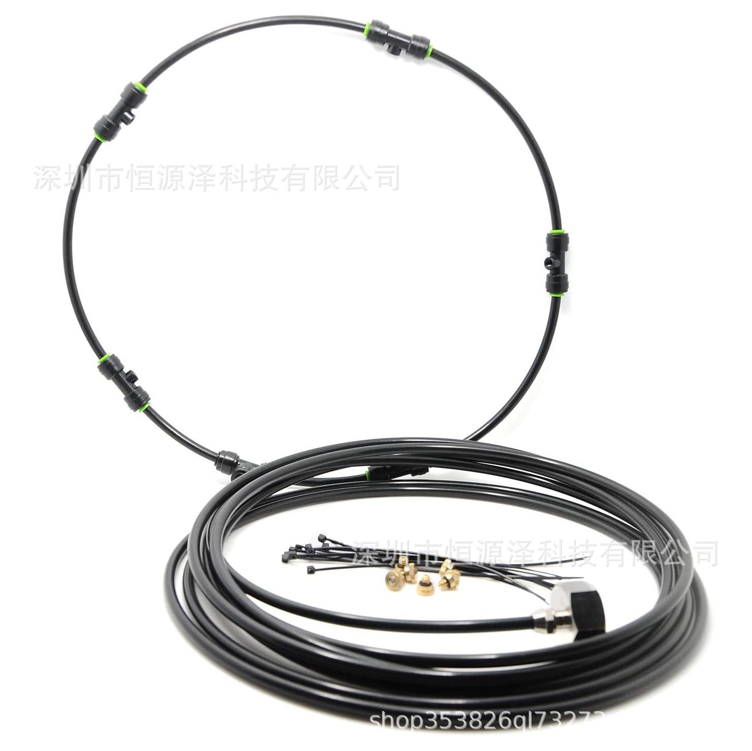 亚马逊风扇喷雾器 欧标美标低压雾化微喷雾环电风扇降温加湿设备图5