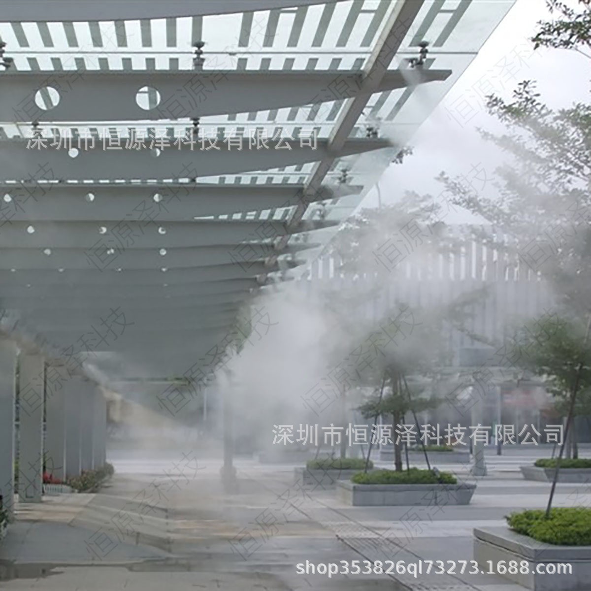 工地围挡降温系统自动除尘喷雾系统喷淋设备雾化微喷头喷雾系统图3