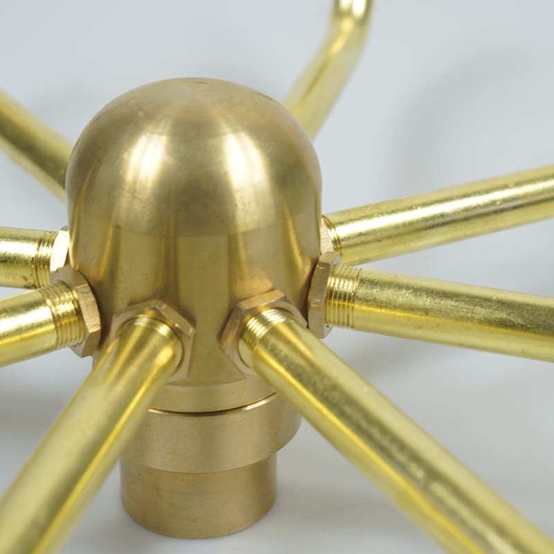 全铜蟹爪兰喷头水风车旋转喷头自动旋转花兰风水车景观喷泉涌泉图3