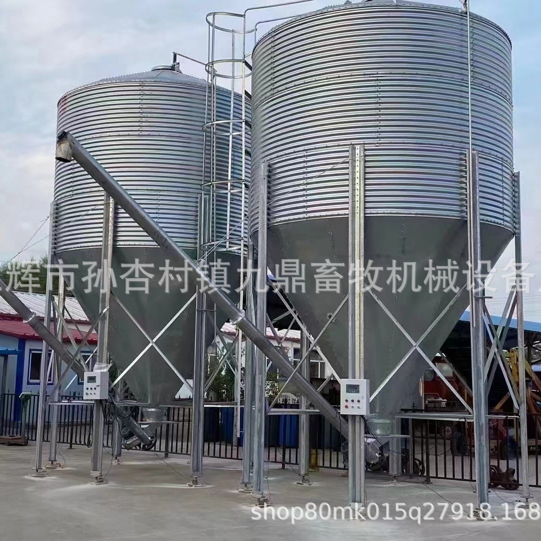 九鼎料塔料线厂家15吨20吨25吨30吨料塔养殖场自动饲喂系统饲料塔图3