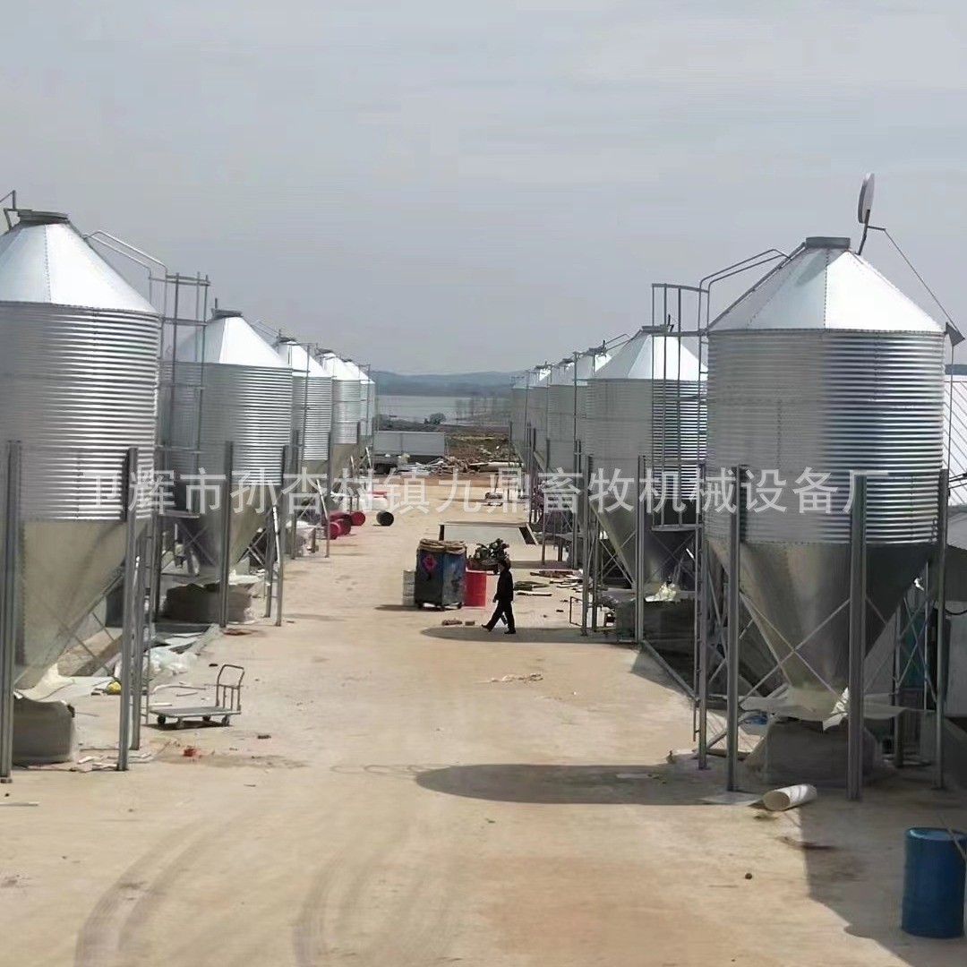 九鼎料塔料线厂家15吨20吨25吨30吨料塔养殖场自动饲喂系统饲料塔图2