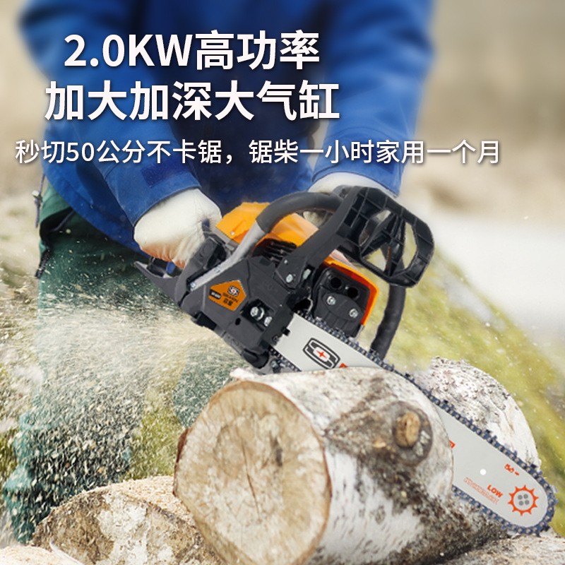 森星6200油锯伐木锯二冲程大功率大马力省油汽油锯砍树 机批发图3