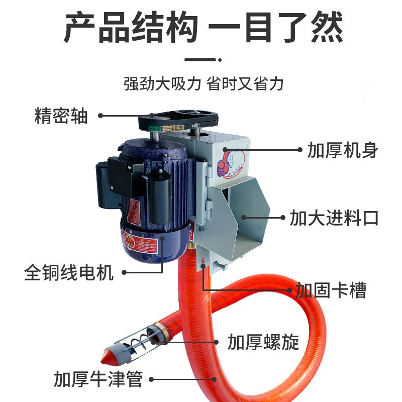 小型家用车载软管绞龙吸粮机大吸力稻谷玉米小麦粮食抽粮机上料机图4