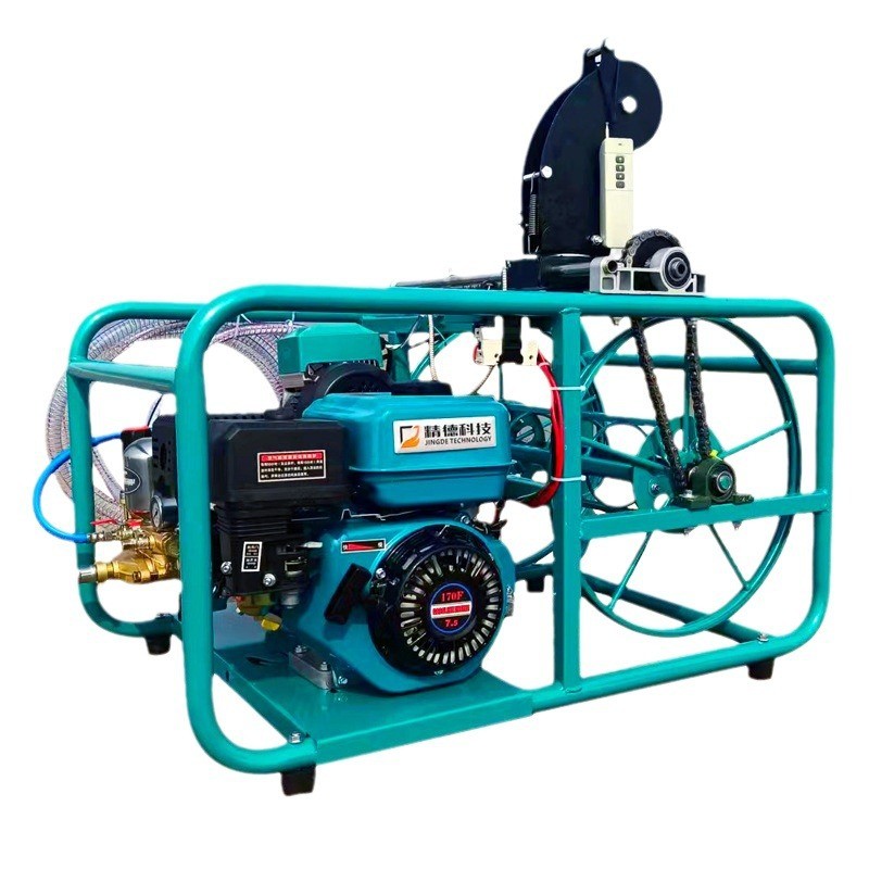 新款精德汽油打药机 360度转向自动感应收放管喷雾器 果园打农药图5