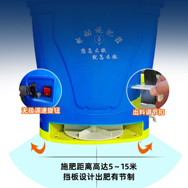 多功能电动施肥器 农用鱼塘追肥投料机 背负式全自动洒化肥神器图3