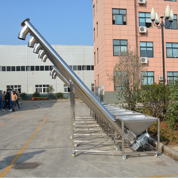 不锈钢螺旋提升机 不锈钢304管式上料机 化工粉末面粉螺旋输送机图2