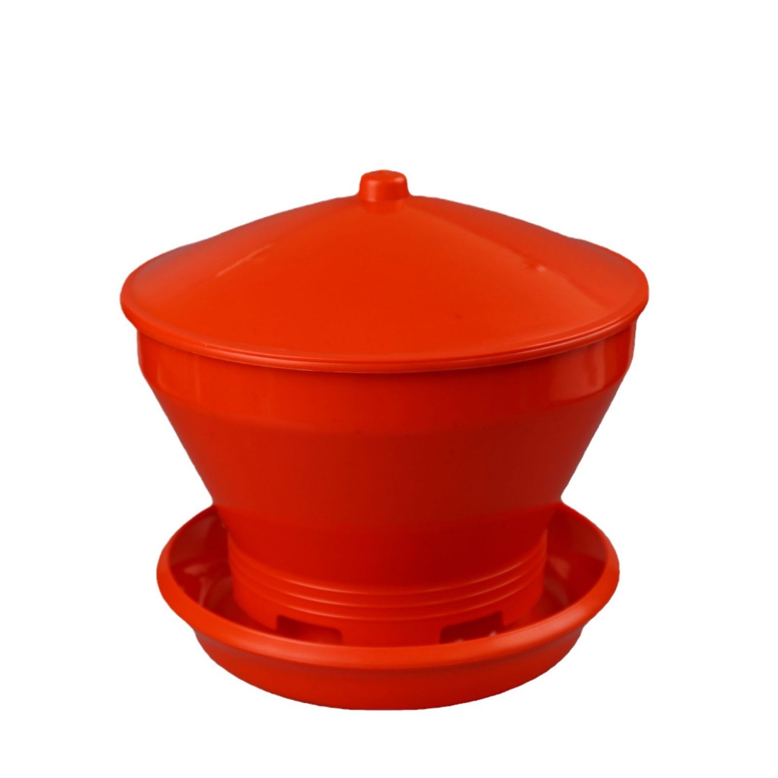 美式鸡料桶伞形带盖鸡饲料桶自动下料加厚喂食器散养鸡用饲料桶图4