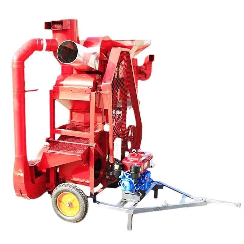 除尘花生剥壳机 双滚筒柴油机机版 二次复脱长果剥壳机牡丹籽脱壳图4