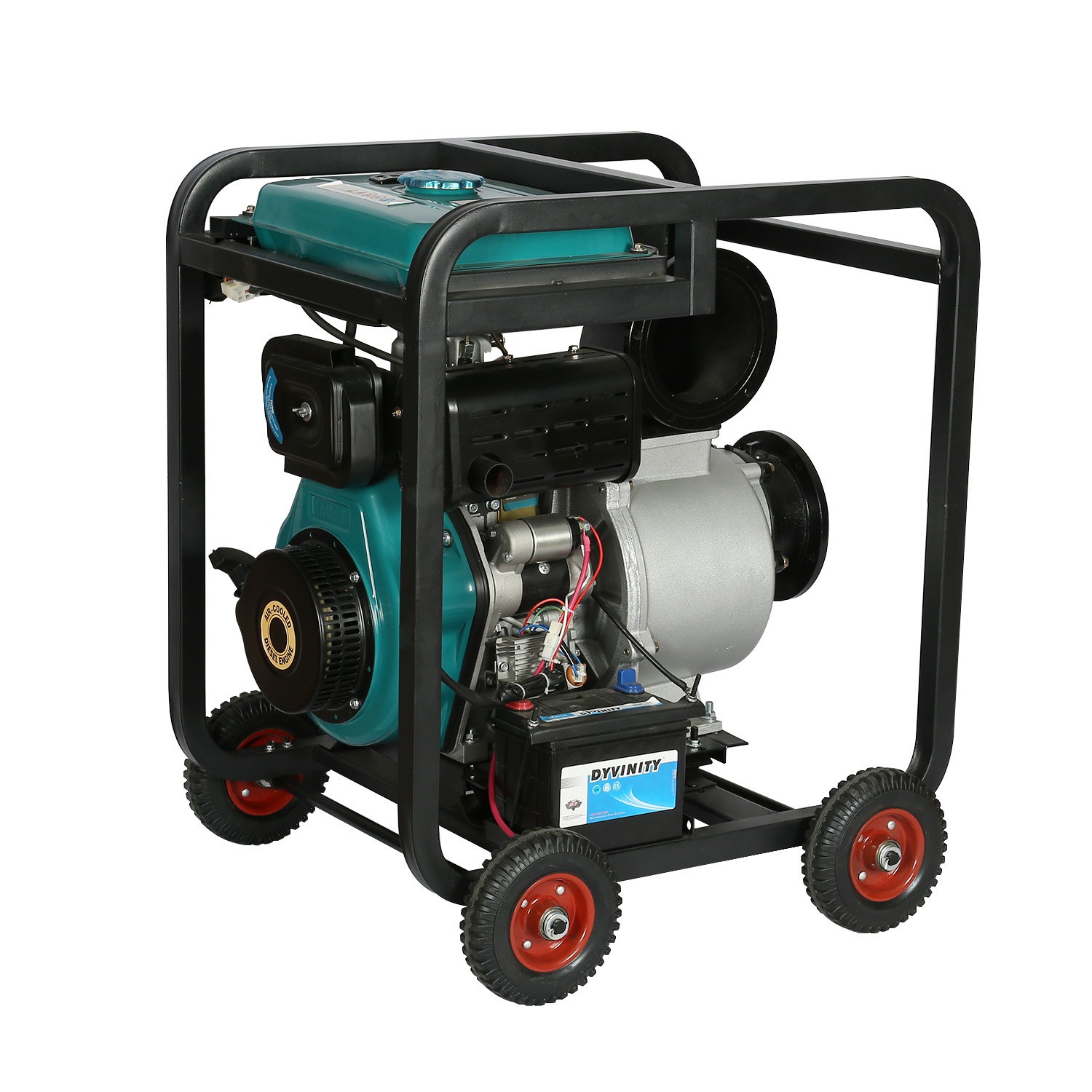 防汛排涝移动手推式6寸柴油机抽水泵应急排涝用柴油机自吸污水泵