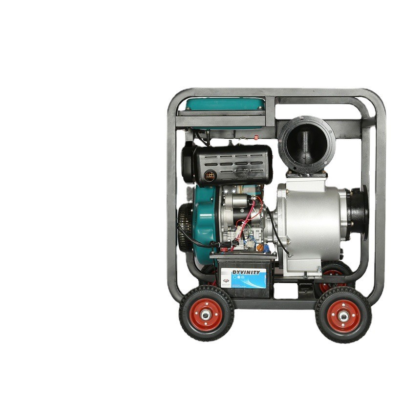 防汛排涝移动手推式6寸柴油机抽水泵应急排涝用柴油机自吸污水泵图5